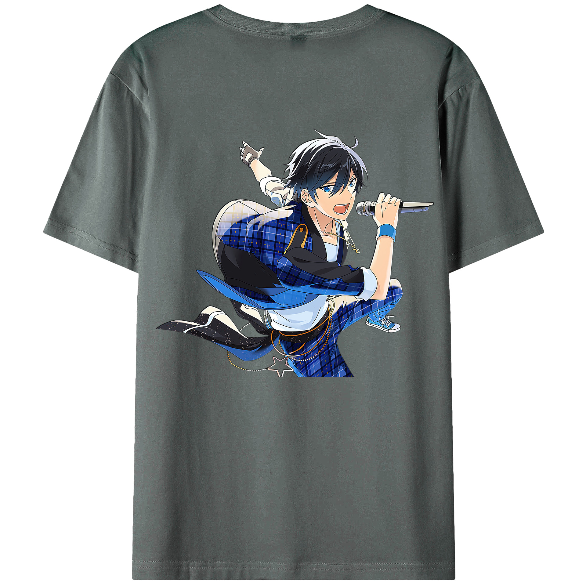 （画像用） あんさんぶるスターズ! Ensemble Stars 綿100％ メンズ半袖Tシャツ（バックプリント） 通気性